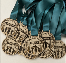 Load image into Gallery viewer, 10k Medal - Trail Race Finish Line Design

