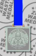 Load image into Gallery viewer, Slate Engraved Individual Breaststroke Swimming Medal – 75mm Sustainable Design, Made in the UK
