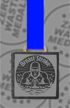 Load image into Gallery viewer, Slate Engraved Individual Breaststroke Swimming Medal – 75mm Sustainable Design, Made in the UK
